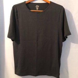 Crew Neck Short Sleeve Top - Navy Blue